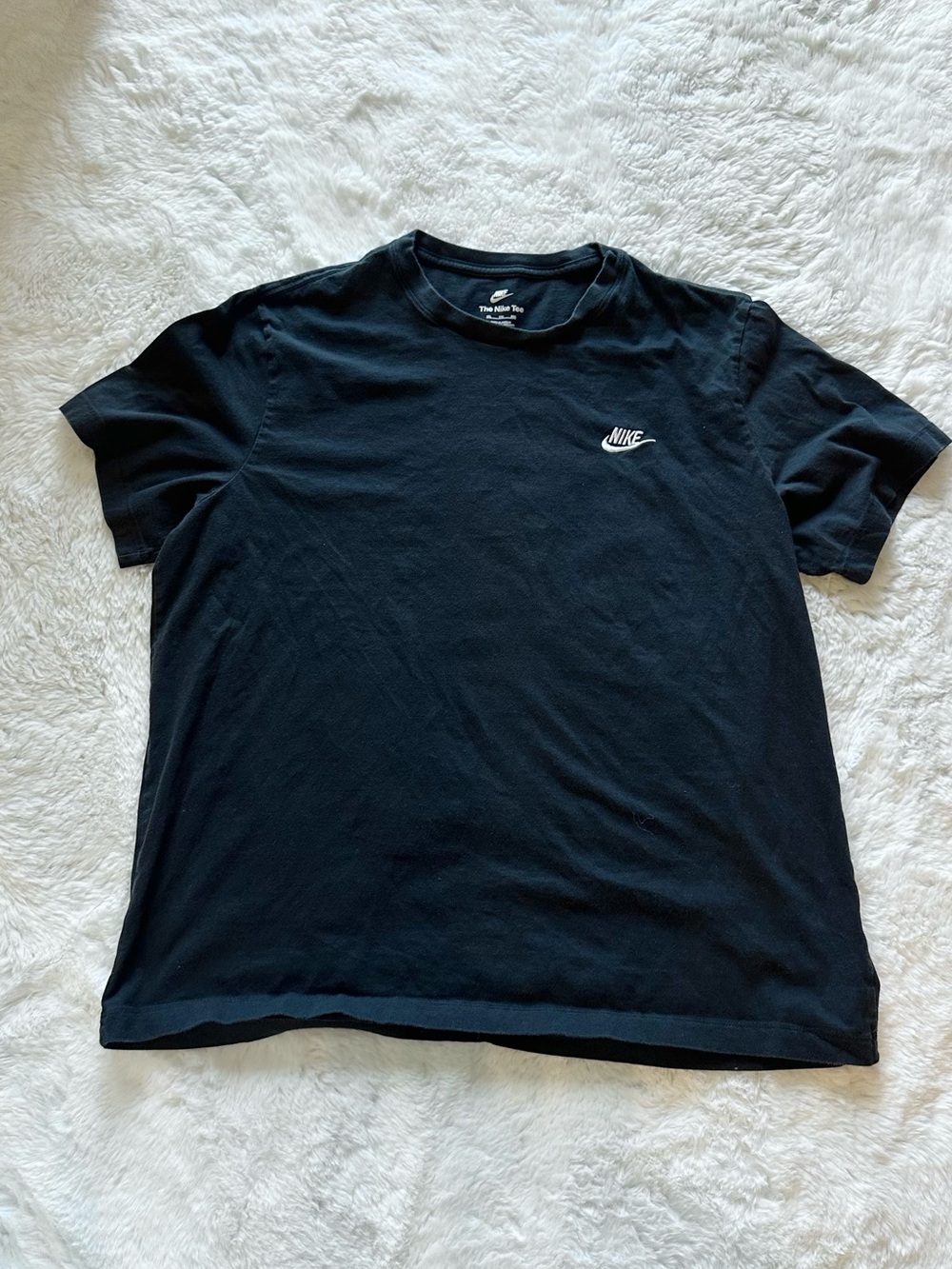 Nike Black Short-Sleeve Tee with White Swoosh Logo